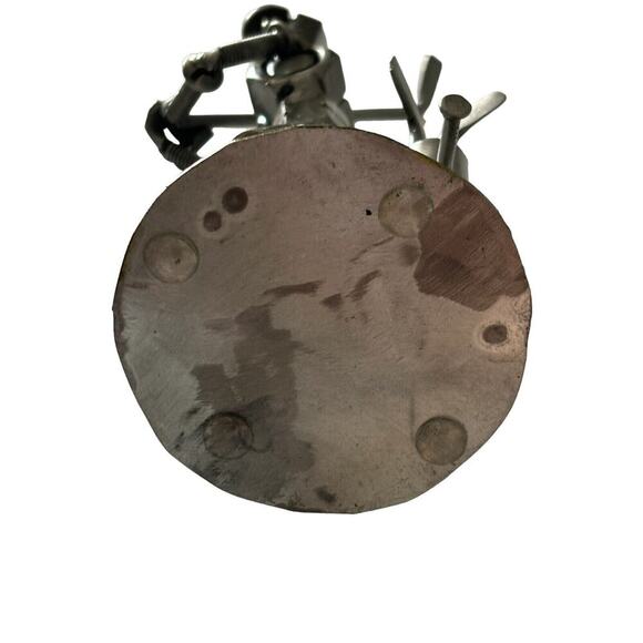 Miguel Metal Mejia Artist Scrap Metal Art Sculpture Golfer 8” Tall Signed Recyle - Picture 8 of 9